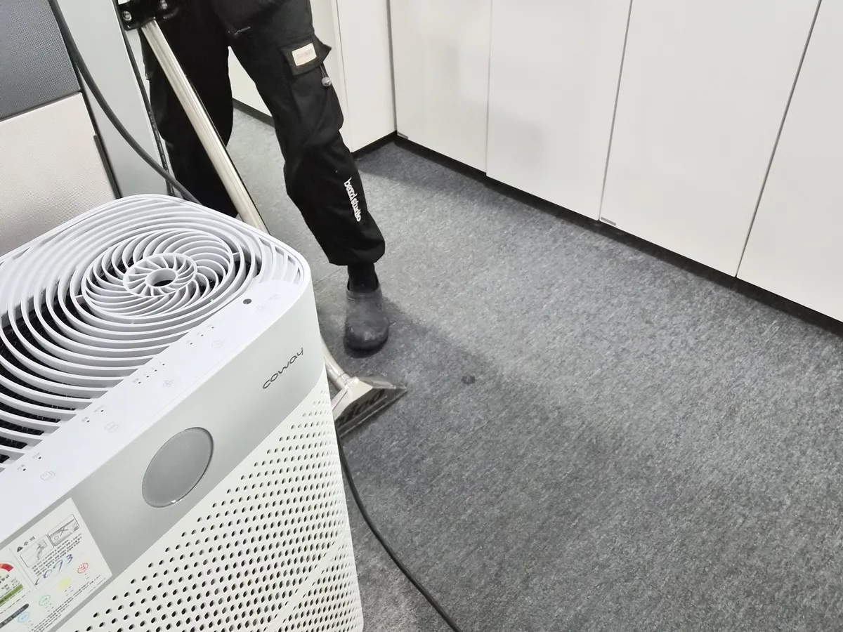 고령군 성산면 사업장 로비·복도 카페트 바닥 위생청소 사례 - 행진크린